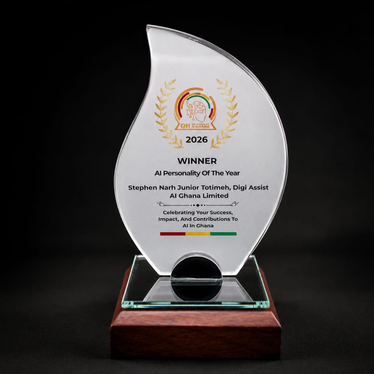 AI Personality of the Year 2026 award trophy - Ghana AI Summit & Awards